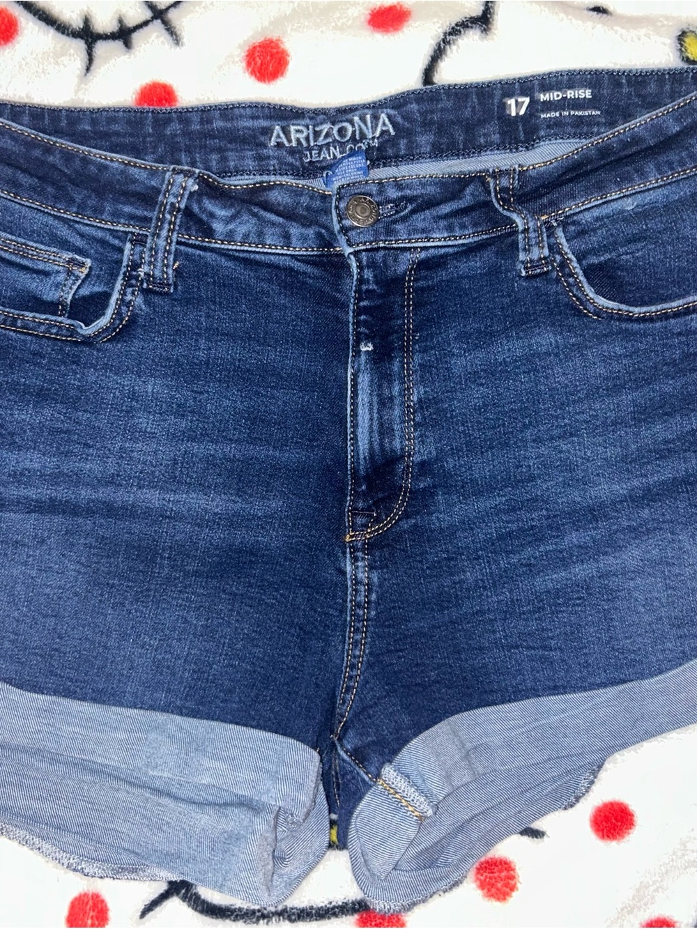 Arizona Jean Company Dark Blue Rolled Cuff Denim Shorts